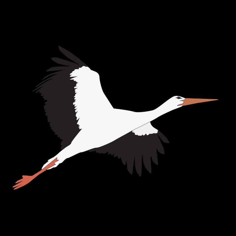 Storch fliegt nach oben