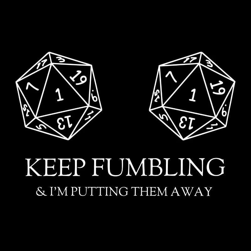 D20 fumble blanc