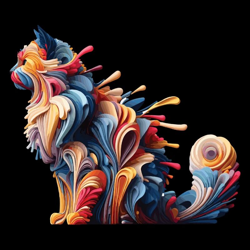 Bunte abstrakte Katze