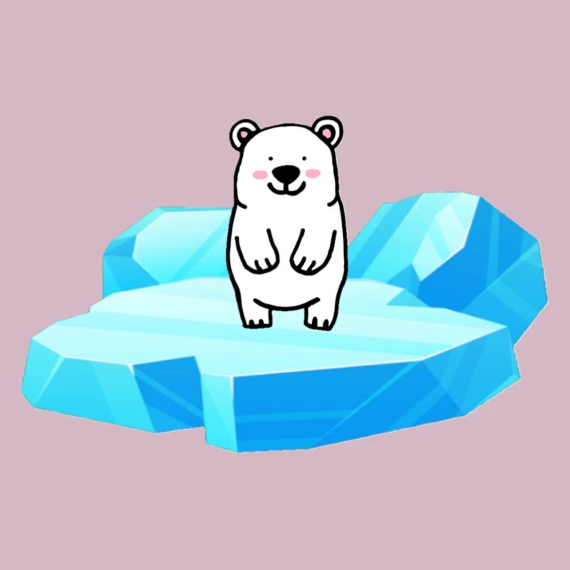 Süsser kleiner Eisbär auf einer Eisscholle