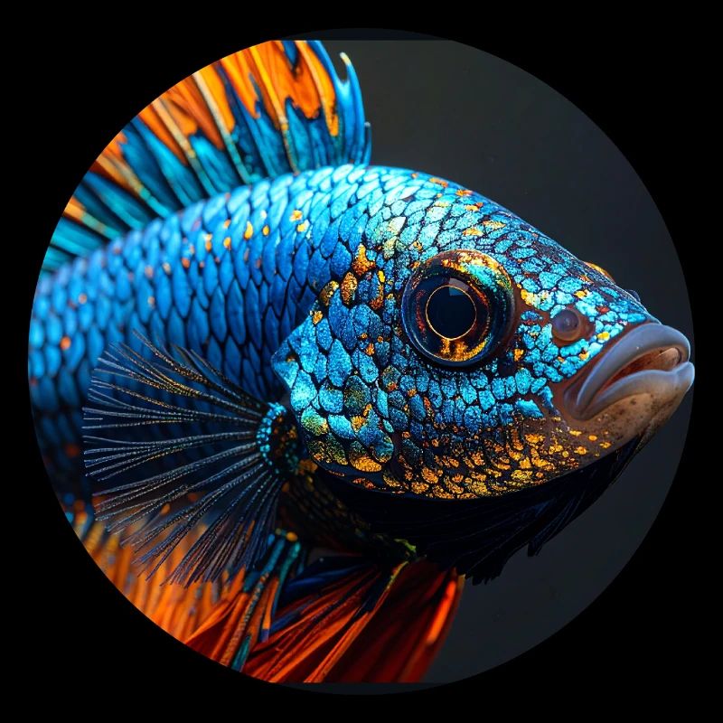 Fish,colorful,sequins,glitter,blue