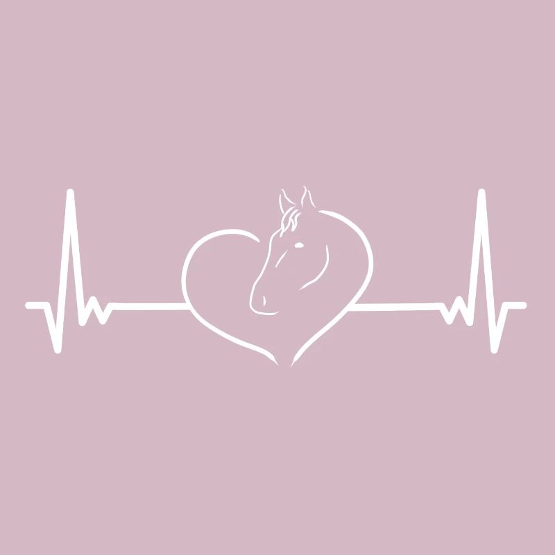 Herz Pferd EKG Kardiogramm Geschenkidee