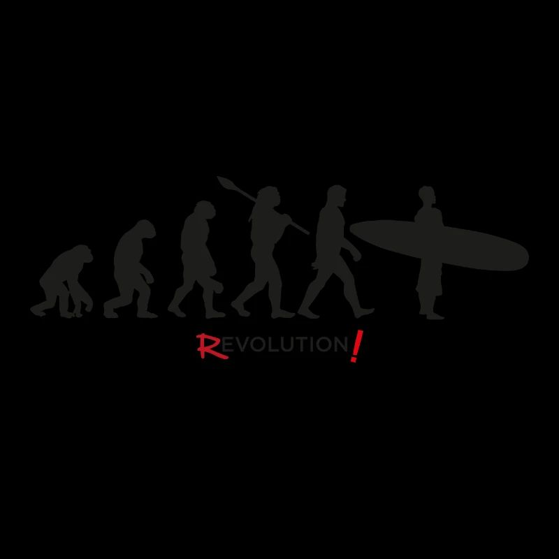 Evolution revolution surf cool humor