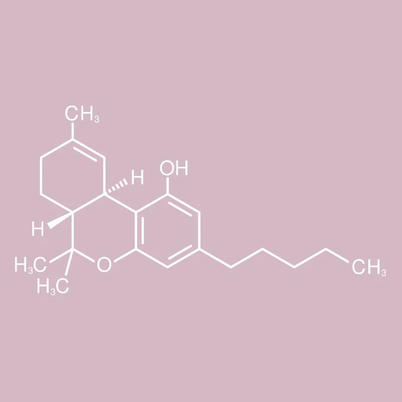Formule structurelle de la molécule de THC