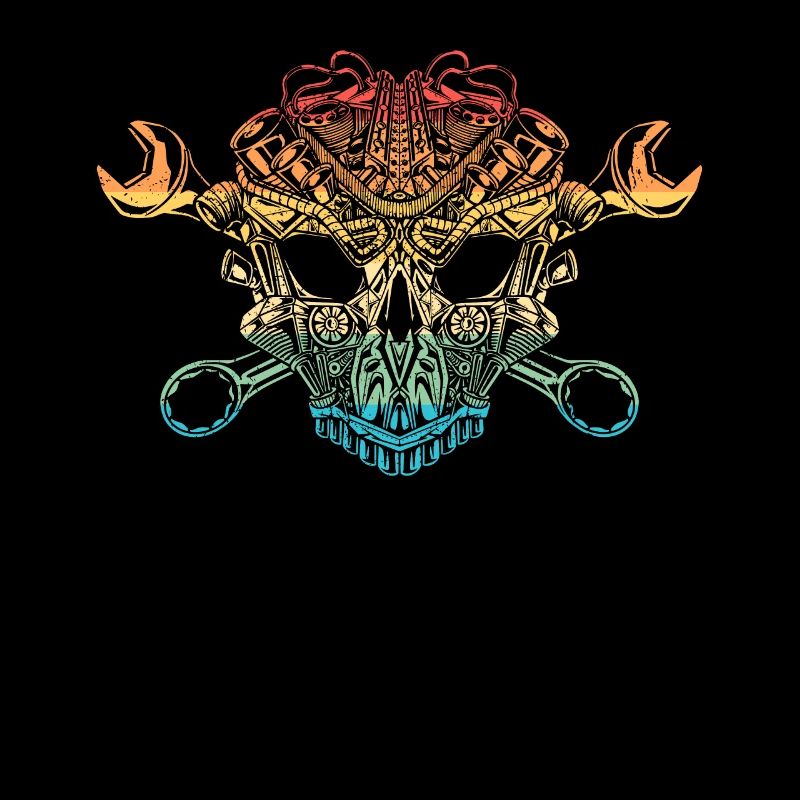 Mechanic Automotive Mechatronics Technician Skull