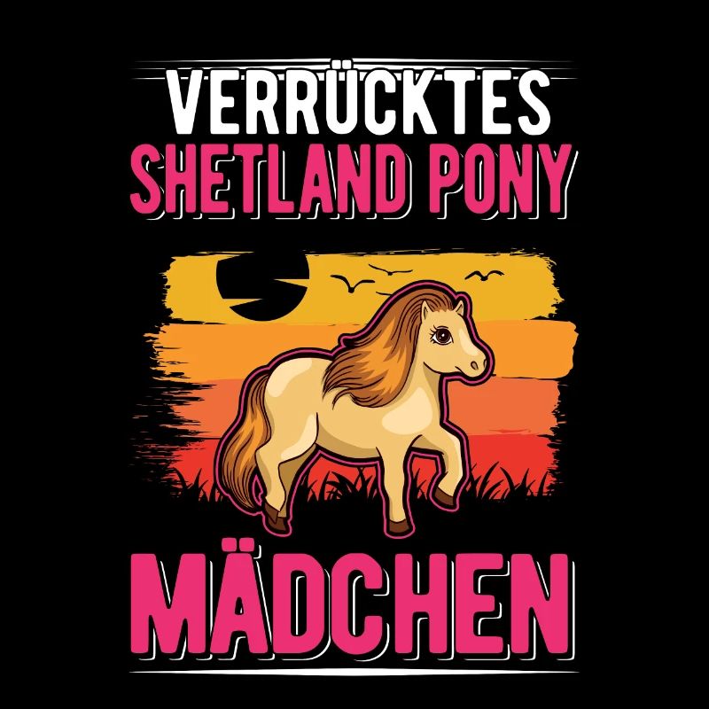 Verrücktes Shetland Pony Mädchen Shetland-Pony