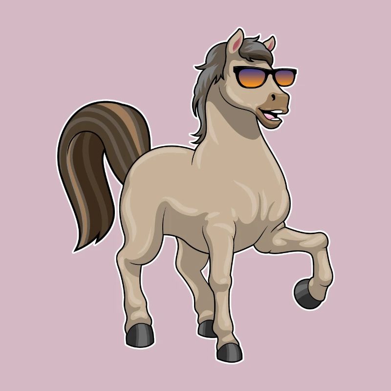 Pferd mit Sonnenbrille