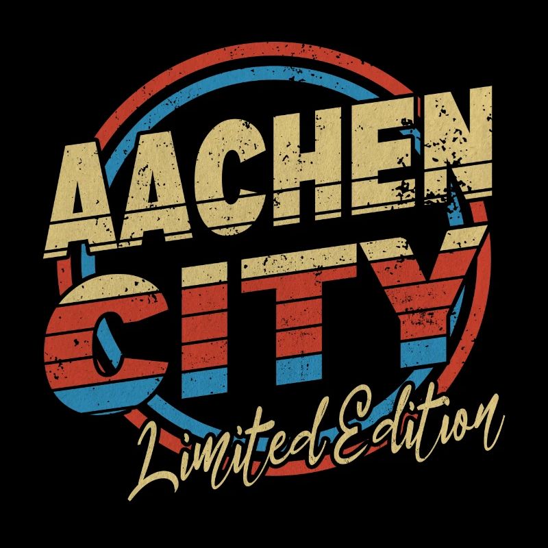 Aachen Germany City Font 80s Style