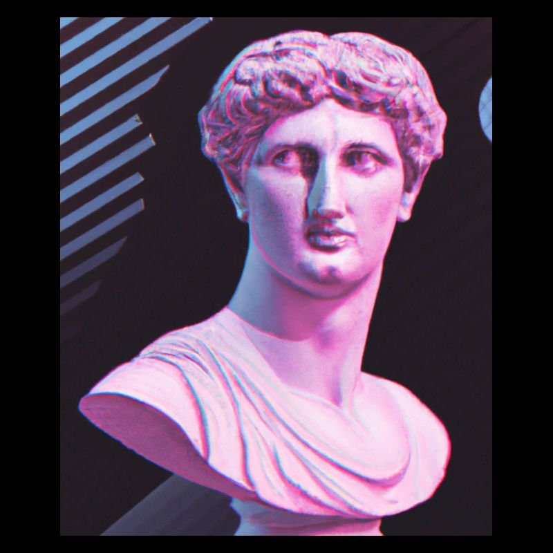 Vaporwave Statue Roman Bust