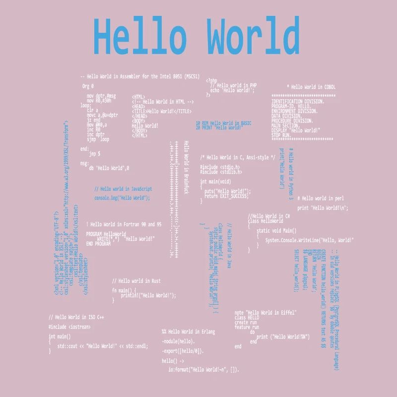 Hello World Programmiersprachen Programmierer Nerd