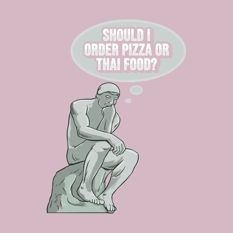 Thinker Statue Pizza Design for a Philosopher