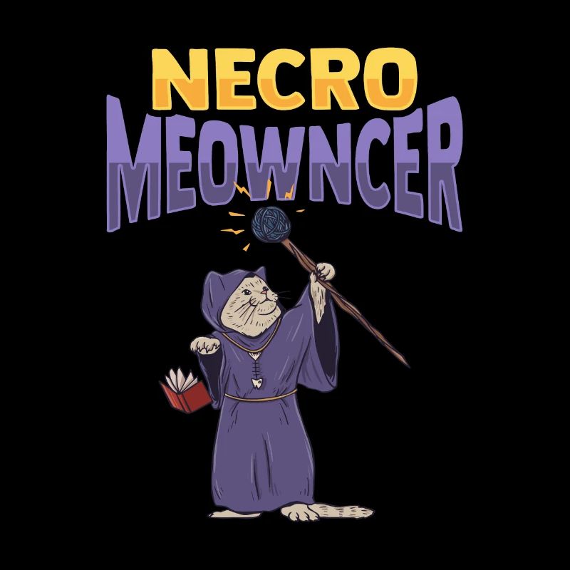 Cat Necro Meowncer Necromancer design for a