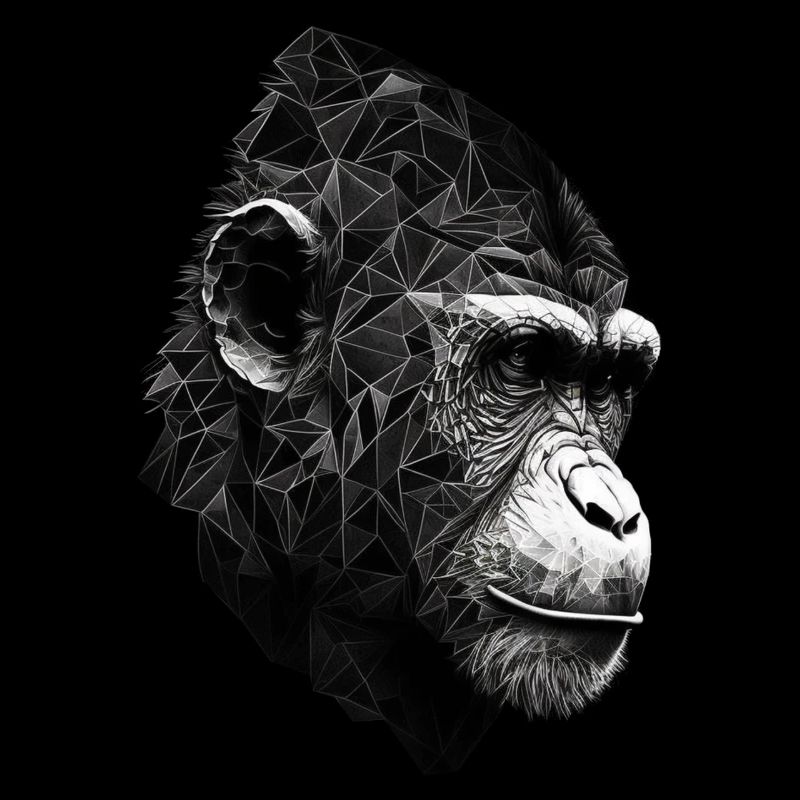 Gorilla Polygon Affe Tier Geschenk Zoo Tierisch