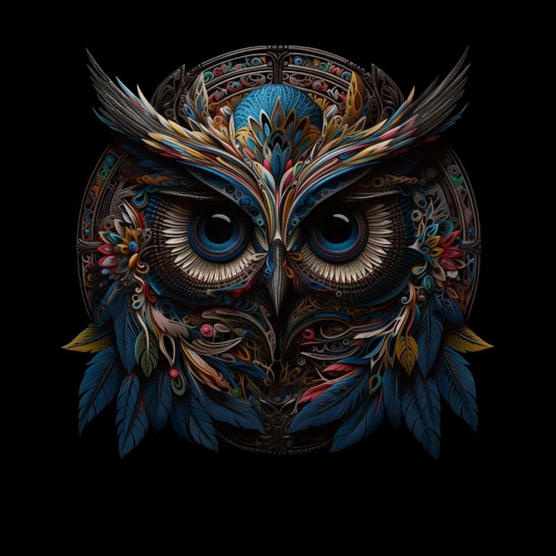 Eule Nachtvogel Vogel Tier Geschenk Mandala