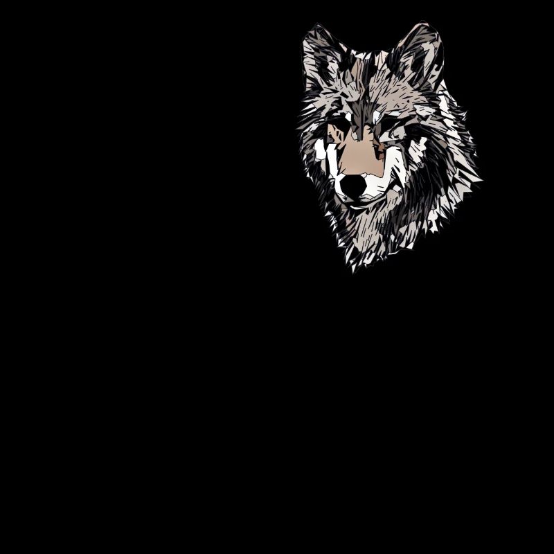 Wolf head wild animal motif print with wolf