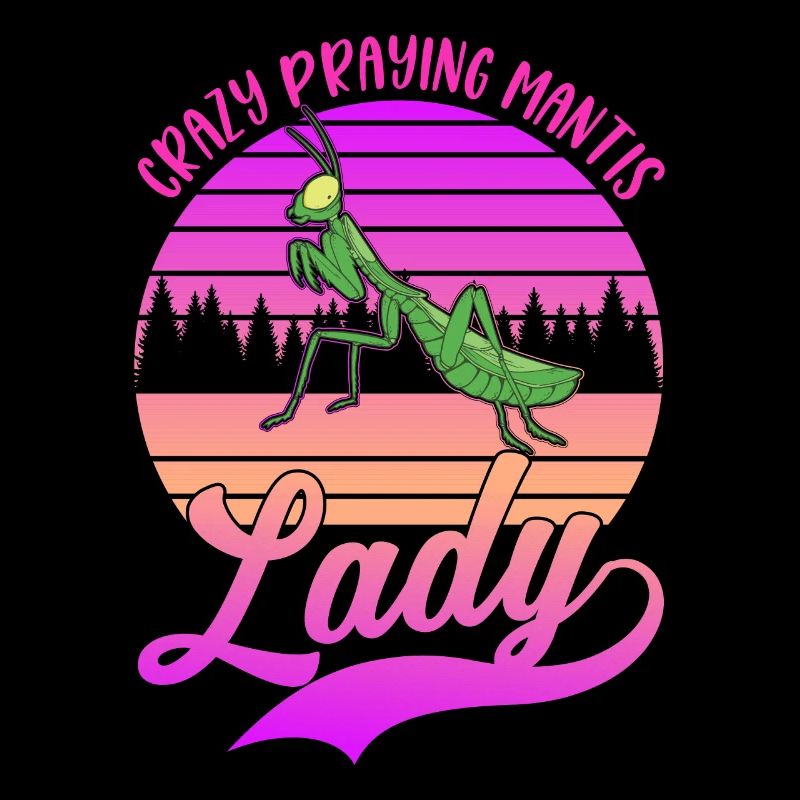 Crazy praying mantis woman