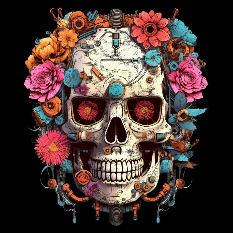 Cyborg Skull Robot Android Sugar Skull