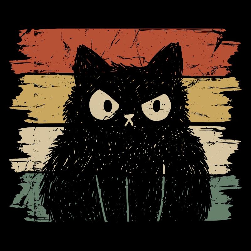 Böse Katze in Vintage