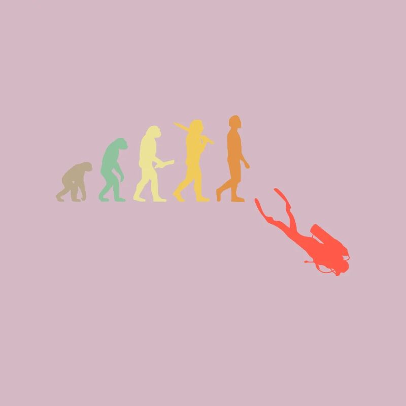Cadeau Retro Diving Evolution pour les plongeurs
