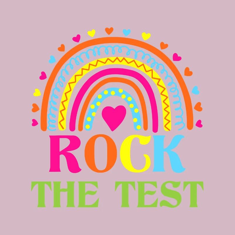 Test Day Rock Le test Teacher Testing Day Rainbow