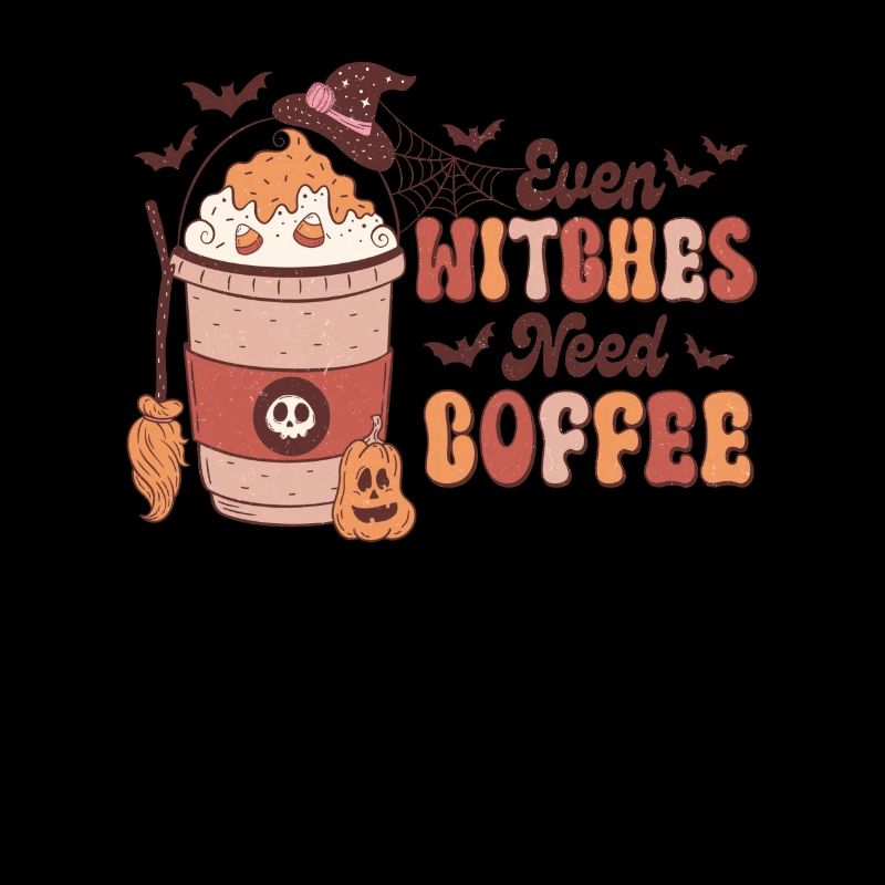 Vintage Halloween Design mit spukigem Kaffeebecher