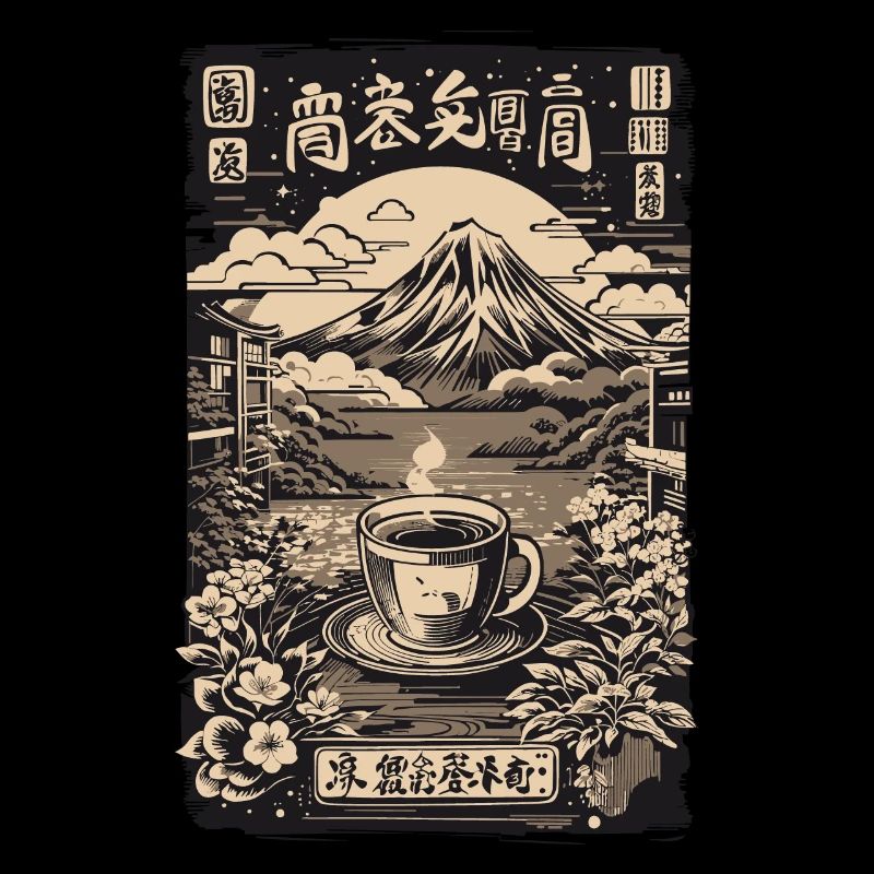 Ukiyo-E Kaffee und Tee Liebhaber Retro Japan
