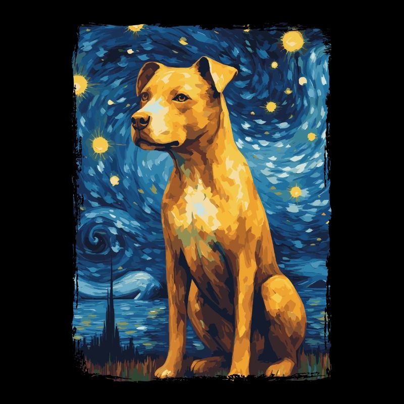 Pitbull Chien Nuit Étoilée