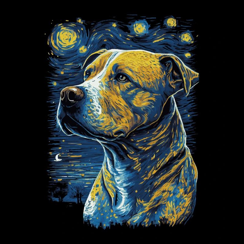 Pitbull Chien Nuit Étoilée