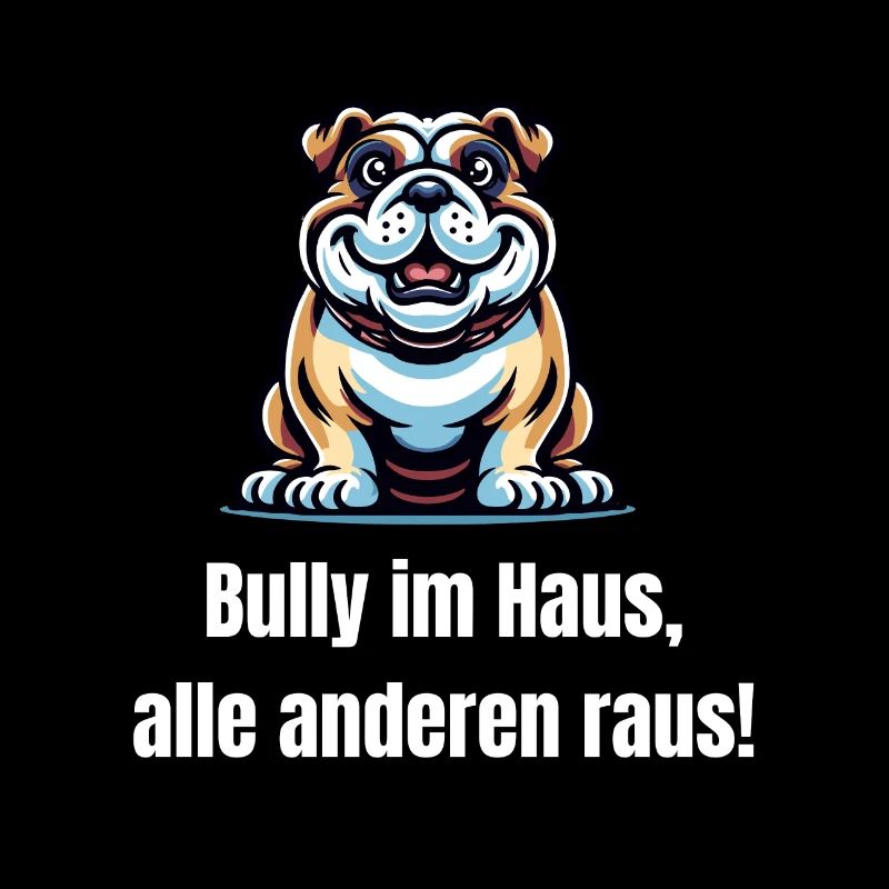 Bully Hund mit witzigen Spruch