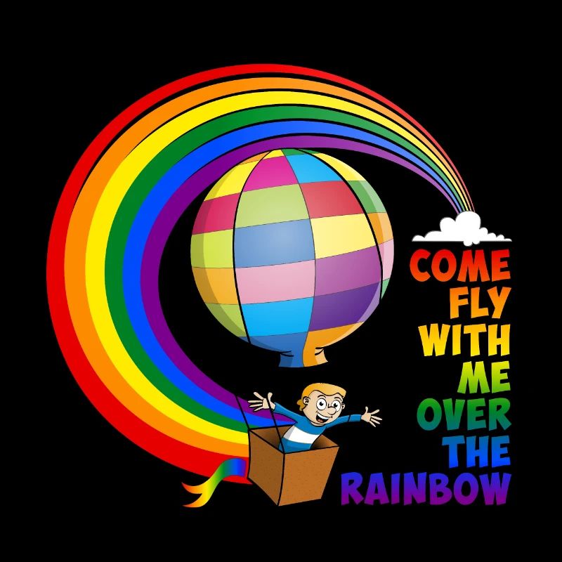 Flieg mit mir über den Regenbogen.