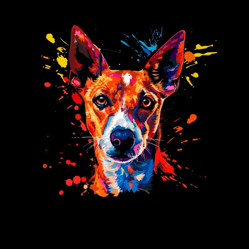 basenji dog, vintage basenji