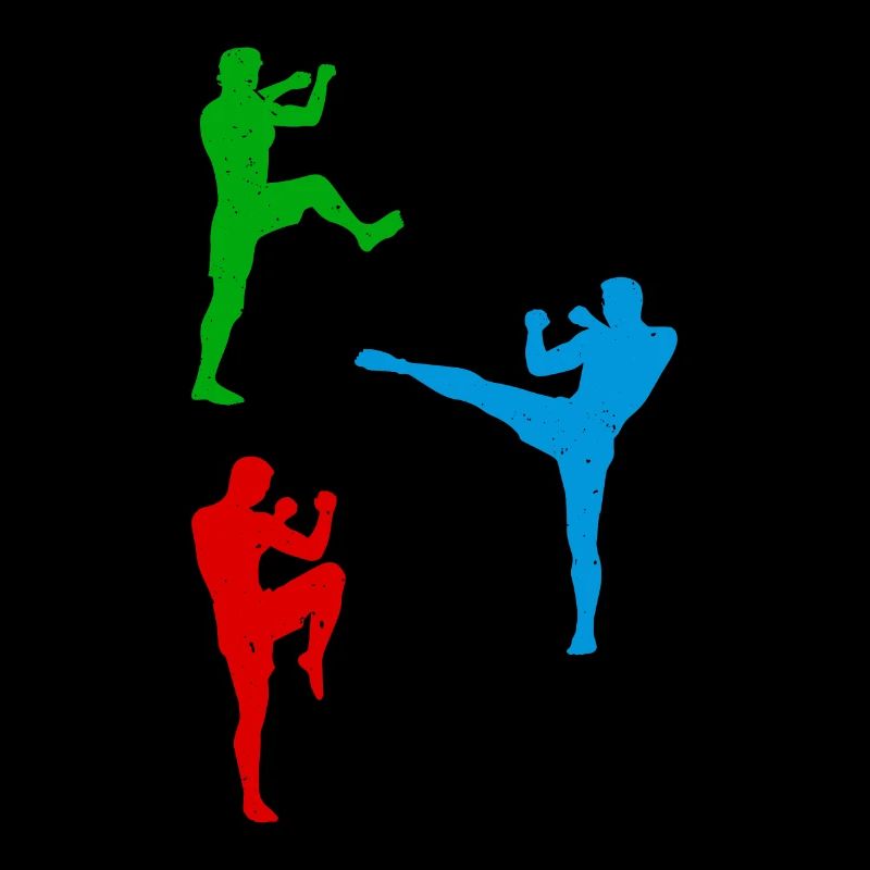 Boxe Muay Thaï Silhouettes de combattants de Muay Thai