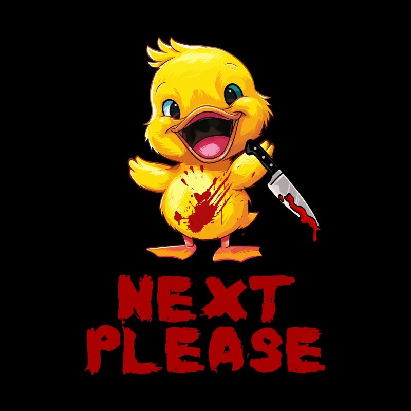 Duck with Knife - Next Please Funny Creepy