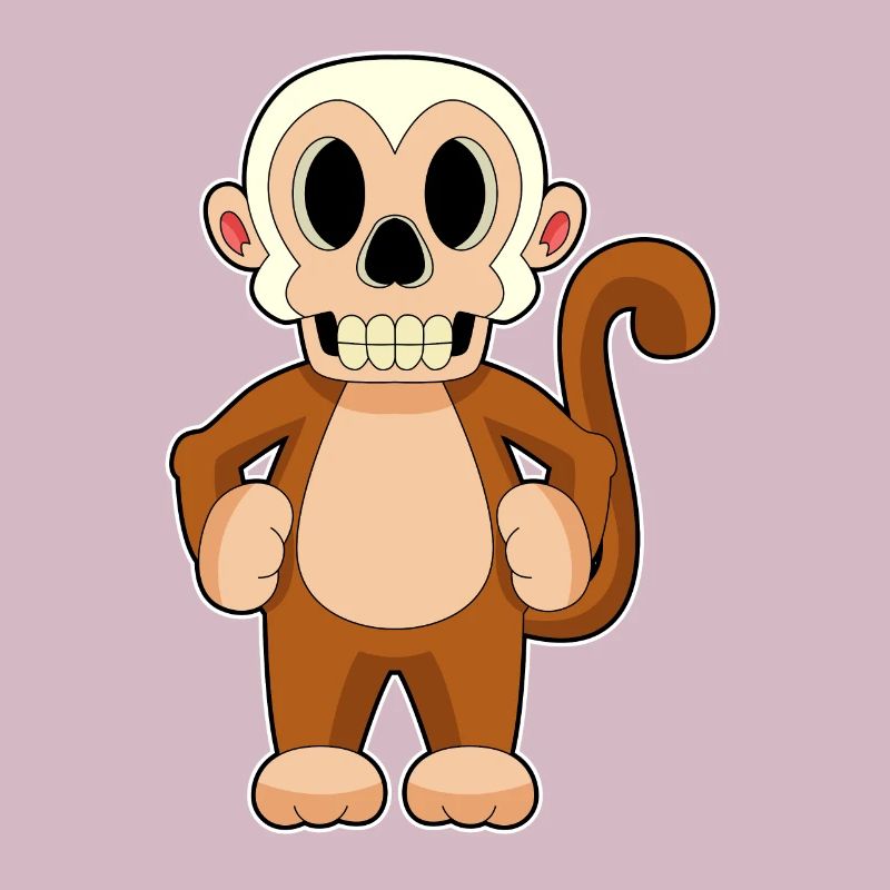 Monkey Halloween Skull