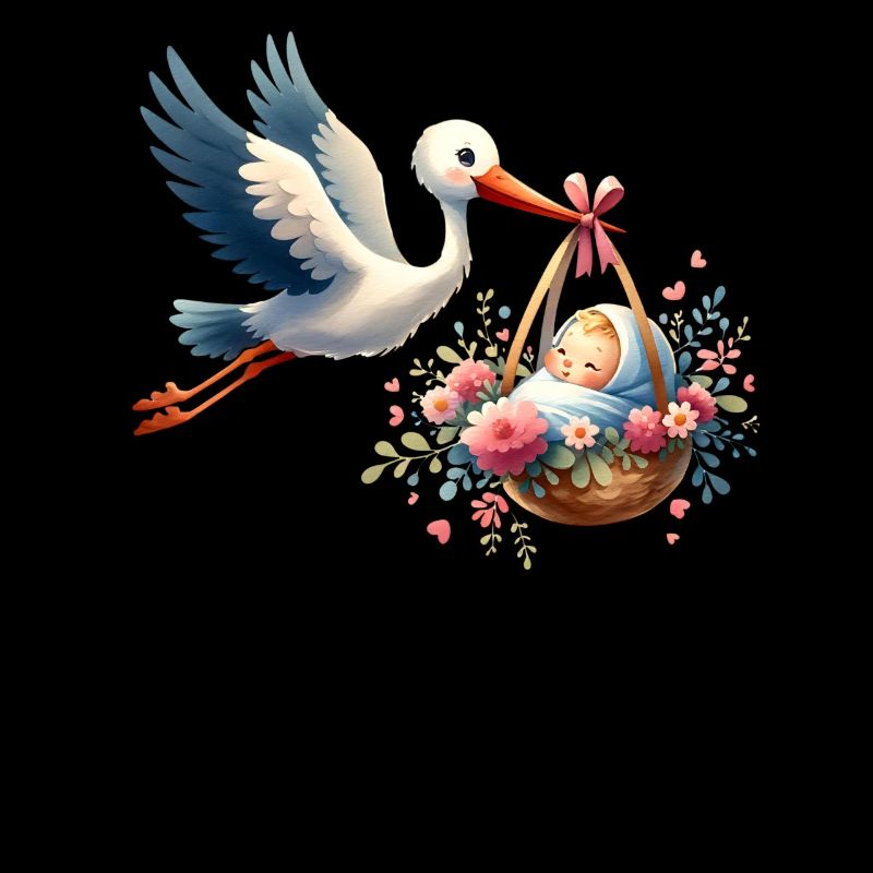 Bientôt je serai une mère, un bébé en route, une cigogne