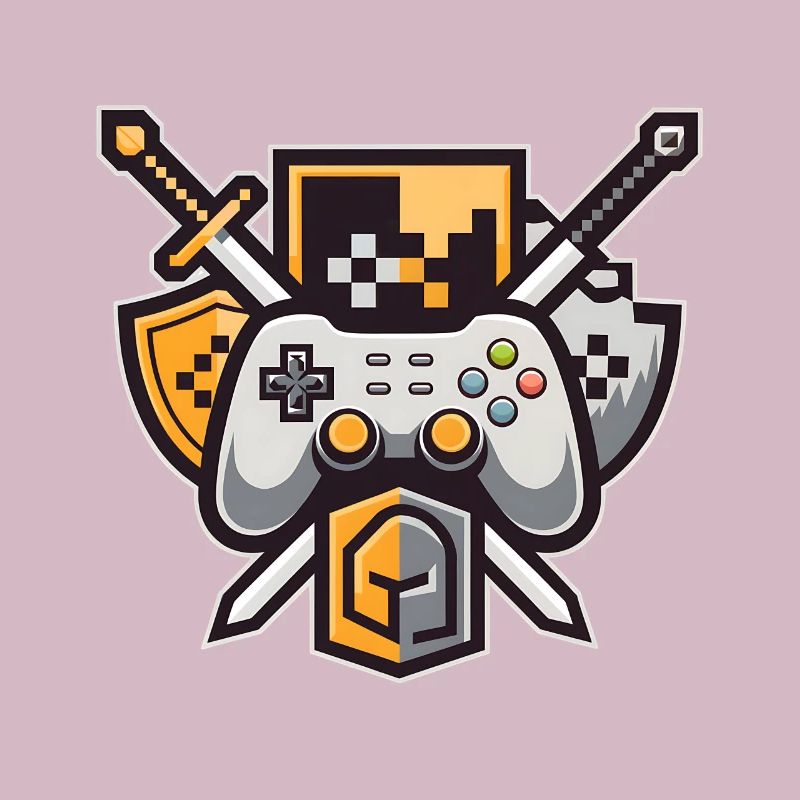 Gaming Logo – Pixel Art Controller und Schwert