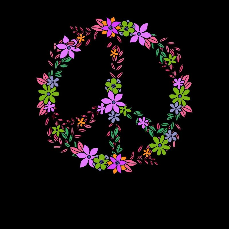 Blumen Peace Zeichen Vintage Stil