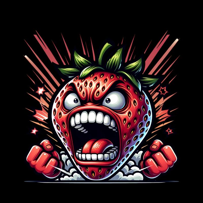 Angry Strawberry Cartoon Comic