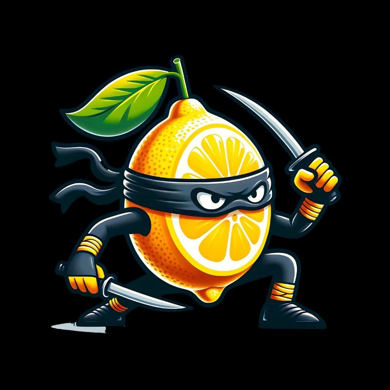 Zitrone Ninja Mit Samurai-Schwert