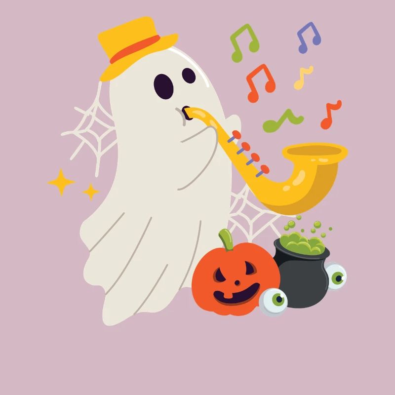 Saxophone Halloween Ghost