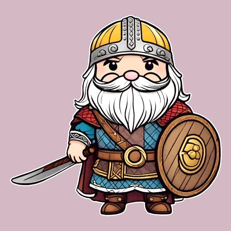 Mignon petit viking avec épée