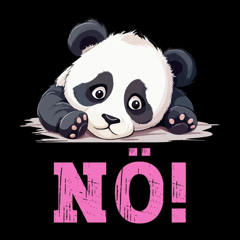 Nö Einfach Nö No Nein Panda Bär Lustig Spruch Pink
