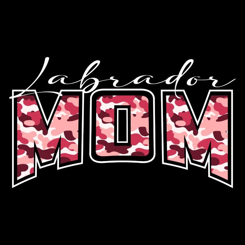 Labrador Mom camouflage pattern lettering