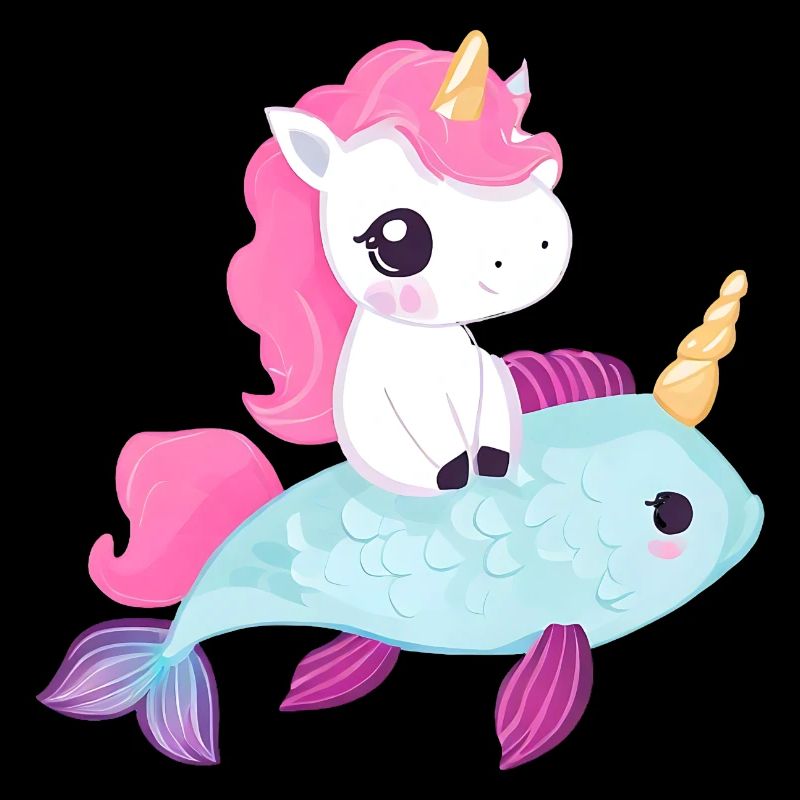 La licorne monte sur le poisson