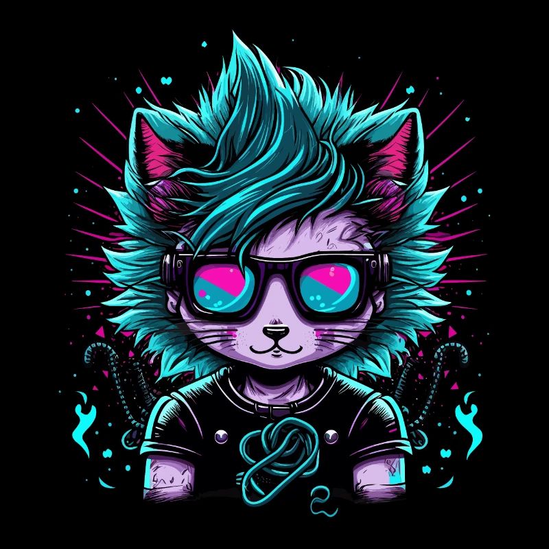 Elektrifizierter Emo Cat