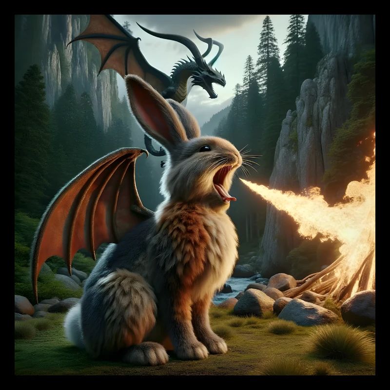 Feuerspeiender Hase Drache #21