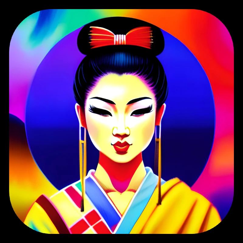 Geisha in retro style
