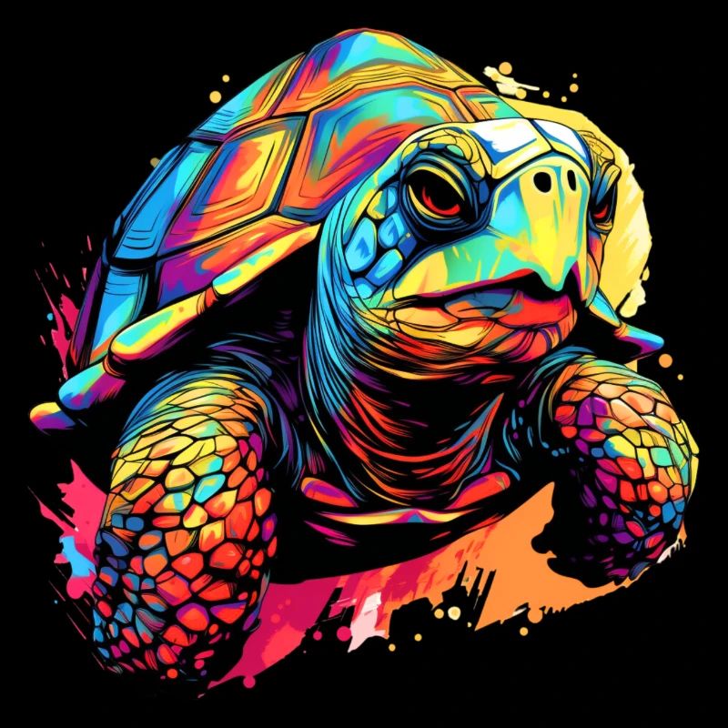 Bunte Schildkröte Farbkleckse Farbspritzer