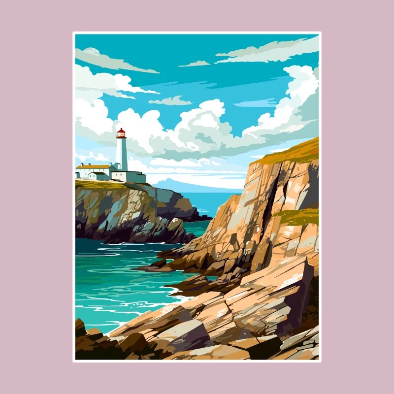South Stack Cliffs Anglesey Vintage Reiseposter