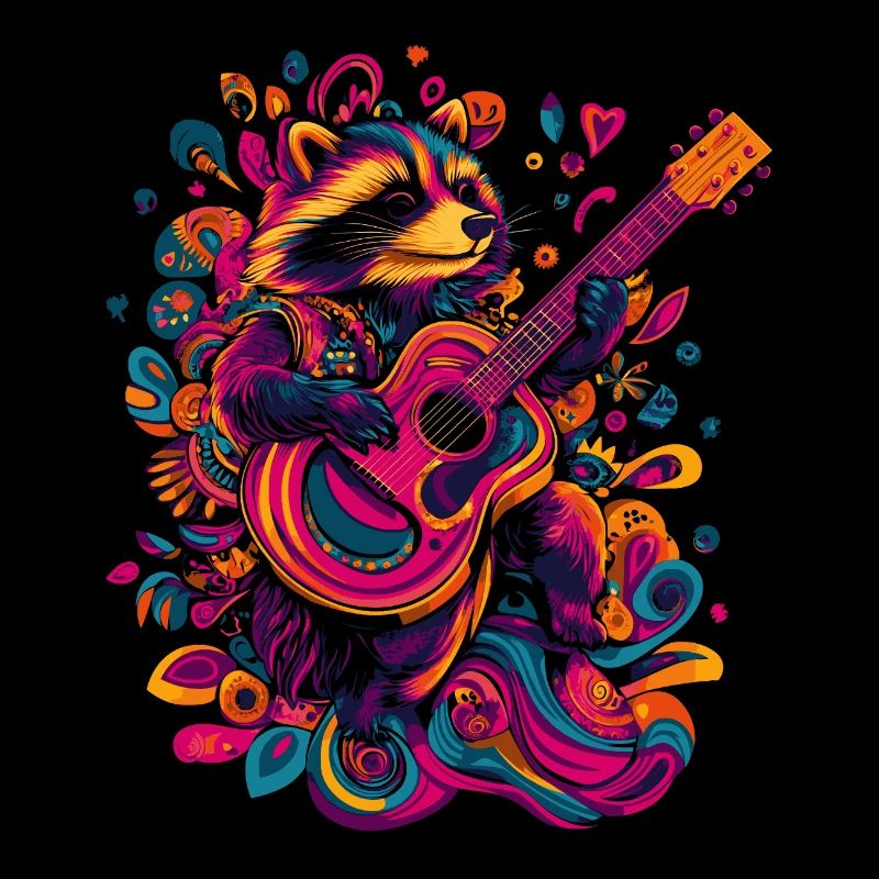 Tvättbjörn Gitarr 70-talet Psykedeliska